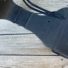 Load image into Gallery viewer, Distressed Black and Rio Hide Saddle Bags
