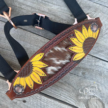 Load image into Gallery viewer, Sunflower and Cowhide Halter
