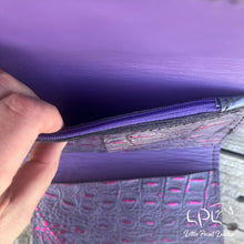 Load image into Gallery viewer, Purple Running Horse Trifold Wallet &amp; Wristlet
