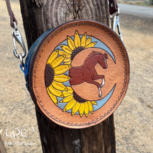Load image into Gallery viewer, Sunflower Moon Horse Mini Round Bag
