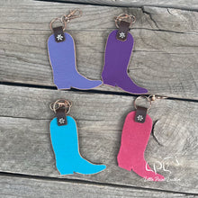 Load image into Gallery viewer, Colorful Leather Cowboy Boot Keychain
