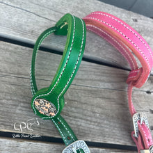Load image into Gallery viewer, Pink &amp; Green Glitter Double Ear Headstall
