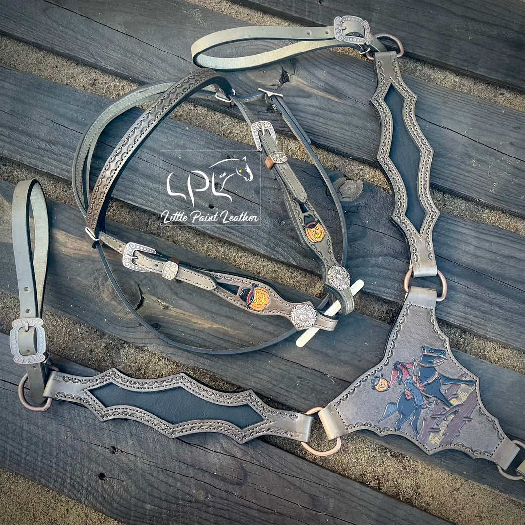 Grey Headless Horseman Tack Set