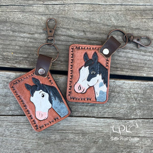 Blue Roan Horse Keychain