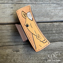 Load image into Gallery viewer, Palomino Horse Tooled Leather Hair Clip
