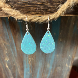 Glitter Leather Earrings (Multiple Colors)