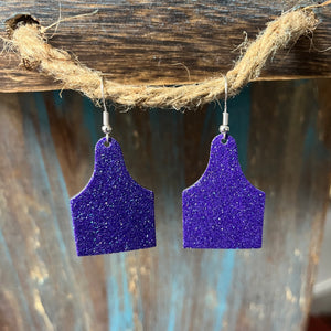 Glitter Leather Earrings (Multiple Colors)