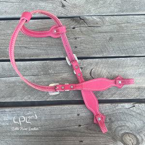 Pink Checkered One Ear Headstall