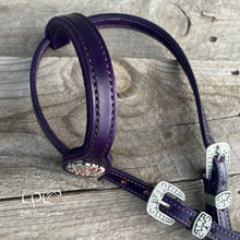 Load image into Gallery viewer, Dark Purple Bat One Ear Headstall
