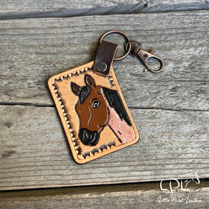 Bay Roan Horse Keychain