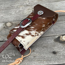 Load image into Gallery viewer, Brown/White Cowhide Bottle Holder
