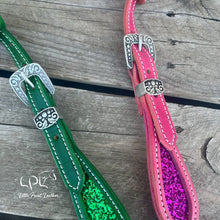 Load image into Gallery viewer, Pink &amp; Green Glitter Double Ear Headstall
