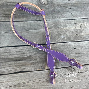 Purple Leopard Print Headstall