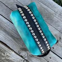 Load image into Gallery viewer, Distressed Teal Bucking Horse Dopp Bag
