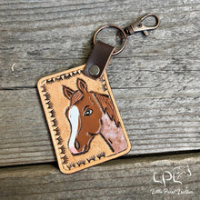 Load image into Gallery viewer, Red/Strawberry Roan Horse Keychain
