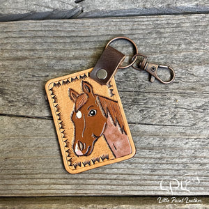 Red/Strawberry Roan Horse Keychain