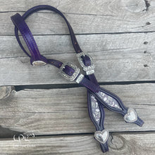 Load image into Gallery viewer, Dark Purple Skeleton One Ear Headstall
