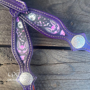 Dark Purple Bat One Ear Headstall