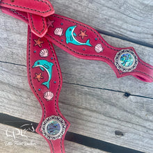 Load image into Gallery viewer, Dark Pink Dolphin One Ear Headstall
