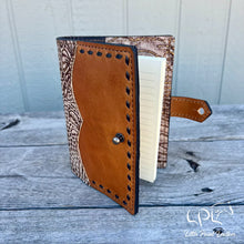 Load image into Gallery viewer, AUCTION Cream/Brown Embossed Leather Journal Cover
