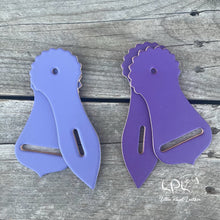 Load image into Gallery viewer, Purple Leather Latigo/Cinch Holders
