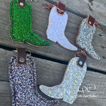 Load image into Gallery viewer, Glitter Cowboy Boot Keychain
