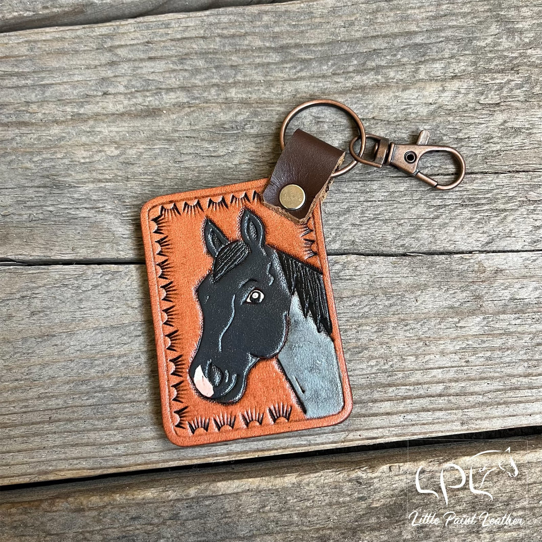 Blue Roan Horse Keychain
