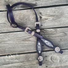 Load image into Gallery viewer, Dark Purple Skeleton One Ear Headstall
