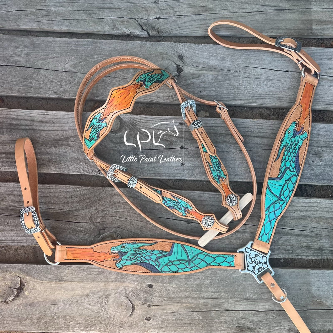 Teal Dragon Tack Set