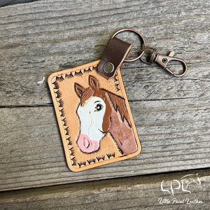 Red/Strawberry Roan Horse Keychain