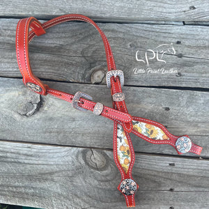 Orange Spooky Fall One Ear Headstall
