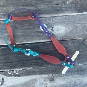 Purple & Teal Glitter Double Ear Headstall
