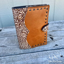 Load image into Gallery viewer, AUCTION Cream/Brown Embossed Leather Journal Cover
