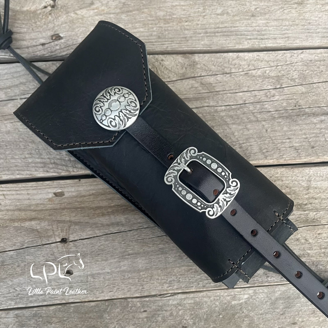 Distressed Black Bottle Holder