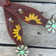 Load image into Gallery viewer, Sunflower Bee One Ear Headstall
