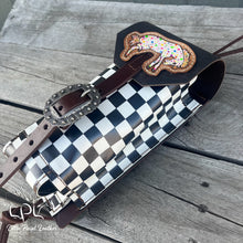 Load image into Gallery viewer, Checkered Bottle Holder with Colorful Appy
