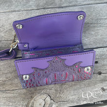 Load image into Gallery viewer, Purple Running Horse Trifold Wallet &amp; Wristlet
