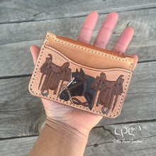 Load image into Gallery viewer, Saddle Horse Tooled Coin Pouch Wallet
