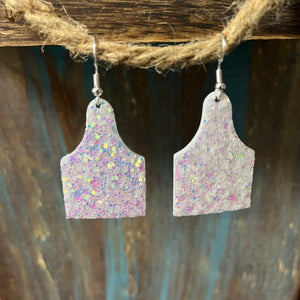 Glitter Leather Earrings (Multiple Colors)