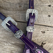 Load image into Gallery viewer, Dark Purple Bat One Ear Headstall

