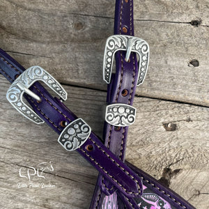 Dark Purple Bat One Ear Headstall