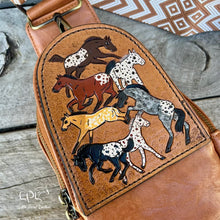 Load image into Gallery viewer, Frolicking Horses Sling/Crossbody Bag-Appaloosas
