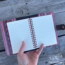 Load image into Gallery viewer, AUCTION Embossed Pink/Red/Turquoise Journal Cover
