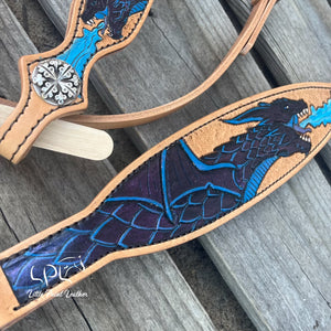 Blue/Black Color Shift Dragon Tack Set