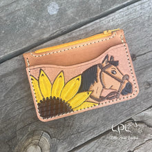 Load image into Gallery viewer, Flower Horse Tooled Coin Pouch Wallet
