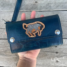 Load image into Gallery viewer, Blue Roan Horse Trifold Wallet &amp; Wristlet
