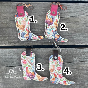 Printed Cowboy Boot Keychain