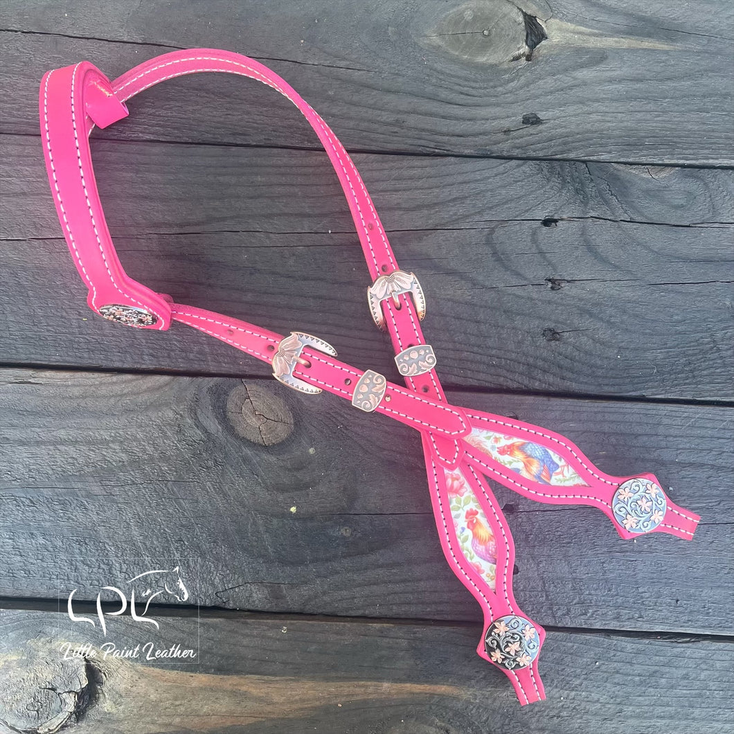 Pink Chicken One Ear Headstall