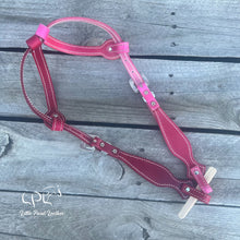Load image into Gallery viewer, Pink &amp; Red Double Ear Headstall
