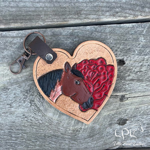 Heart Horse Keychain